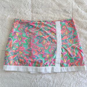 Lilly Pulitzer Spence Pink and Green Paisley Skort